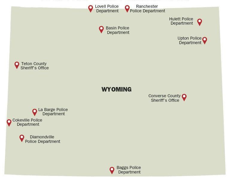 Wyoming Police Departments Map