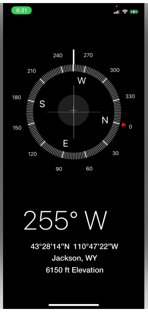 iPhone Compass app