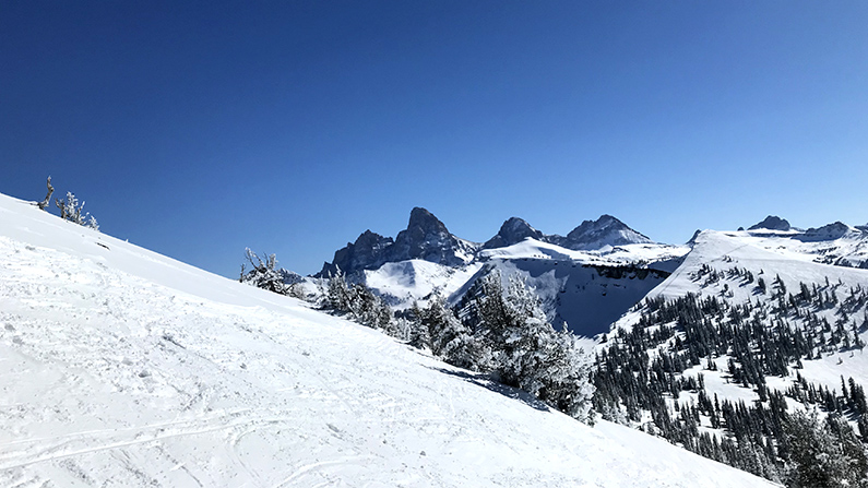 A view of the Tetons from Grand Targhee Resort