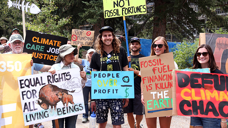 Climate protest at Jackson Hole Economic Policy Symposium