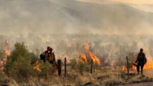 Burnout operations along Highway 172 east of Thermopolis, WY. Photo by Craig Cochran.