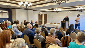 About 50 people attended a town hall event in Pinedale.