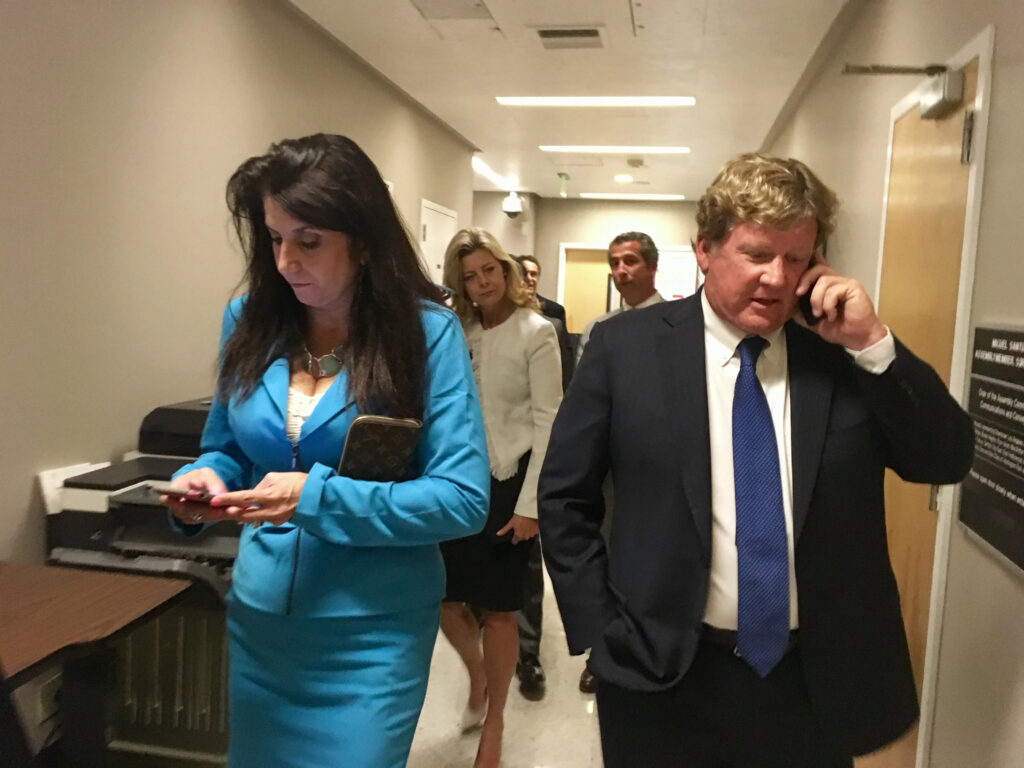 B. Wayne Hughes Jr. works the California Capitol in 2017, advocating for a criminal justice reform measure. (Laurel Rosenhall/CALmatters)